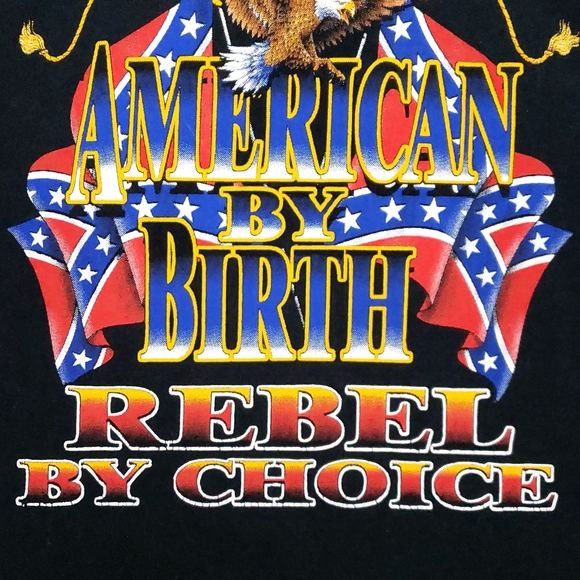 Vintage American By Birth Rebel By Choice Patriot Bald Eagle T-shirt - Picture 4 of 6